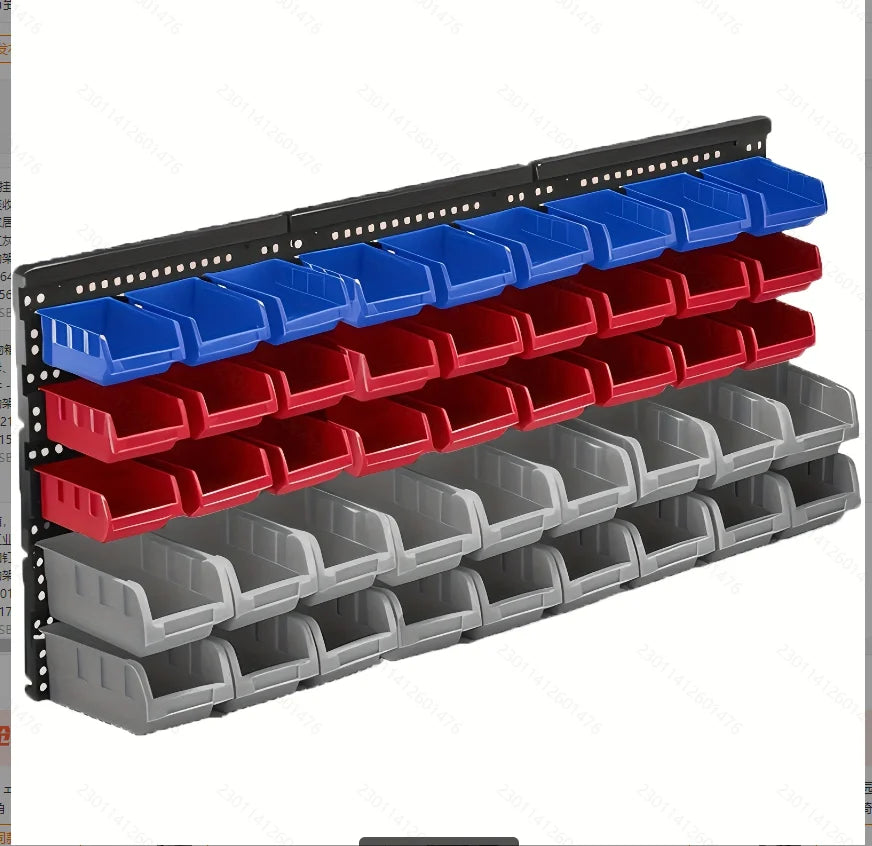 Wall Mounted Plastic Hardware Parts Storage Bin Rack Organizer