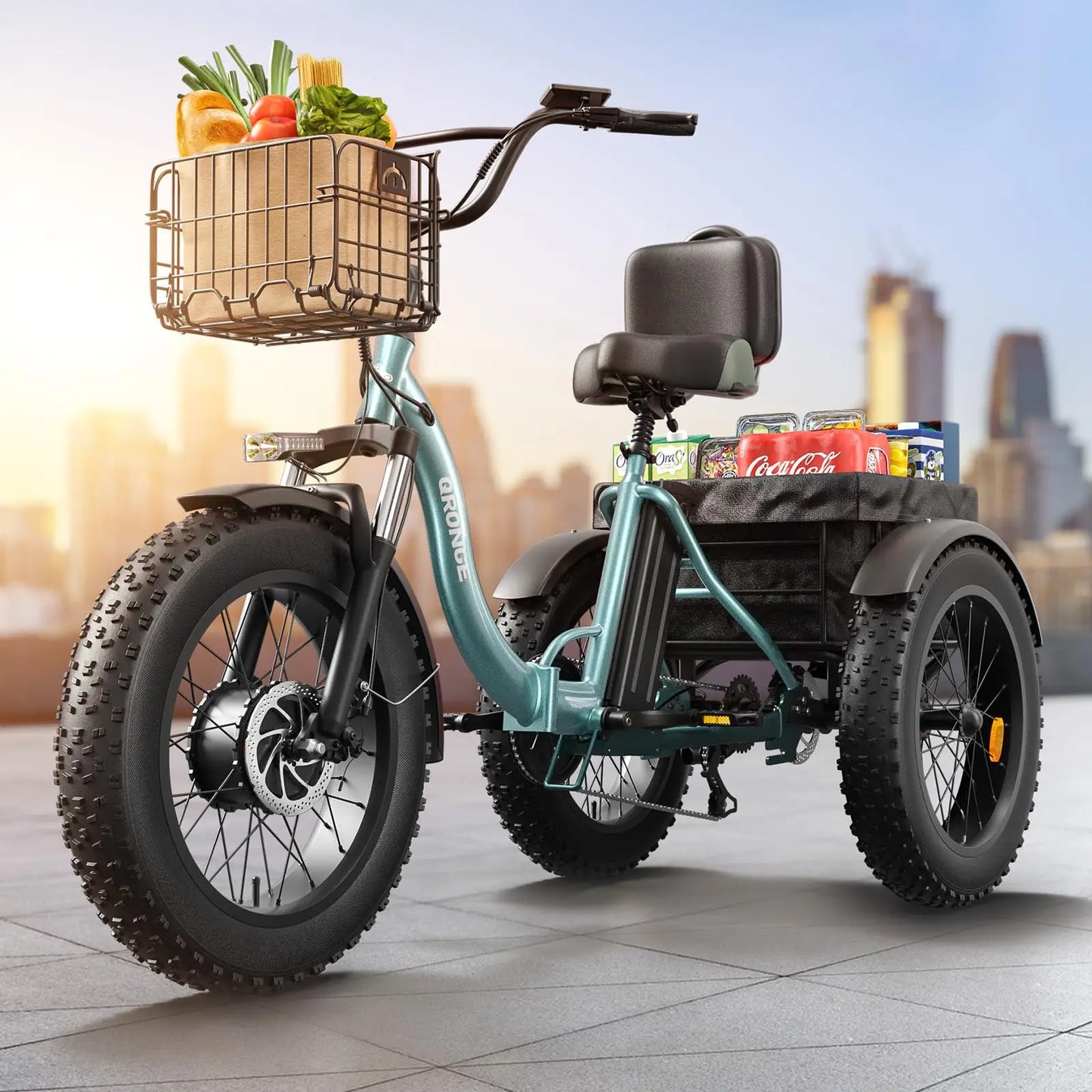 QRONGE Folding Electric Tricycle Built For Comfortable Riding