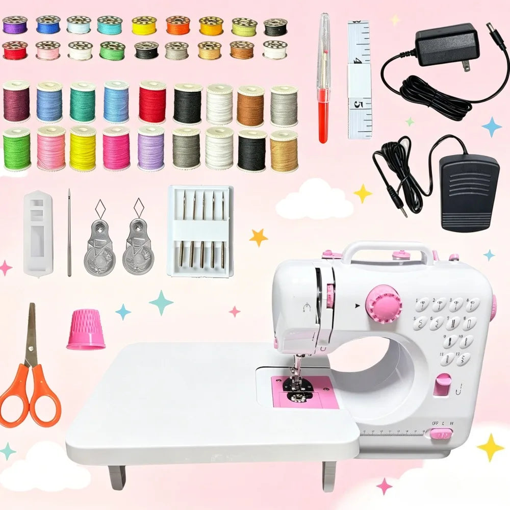 Portable Mini Electric Sewing Machine With Complete Sewing Kit