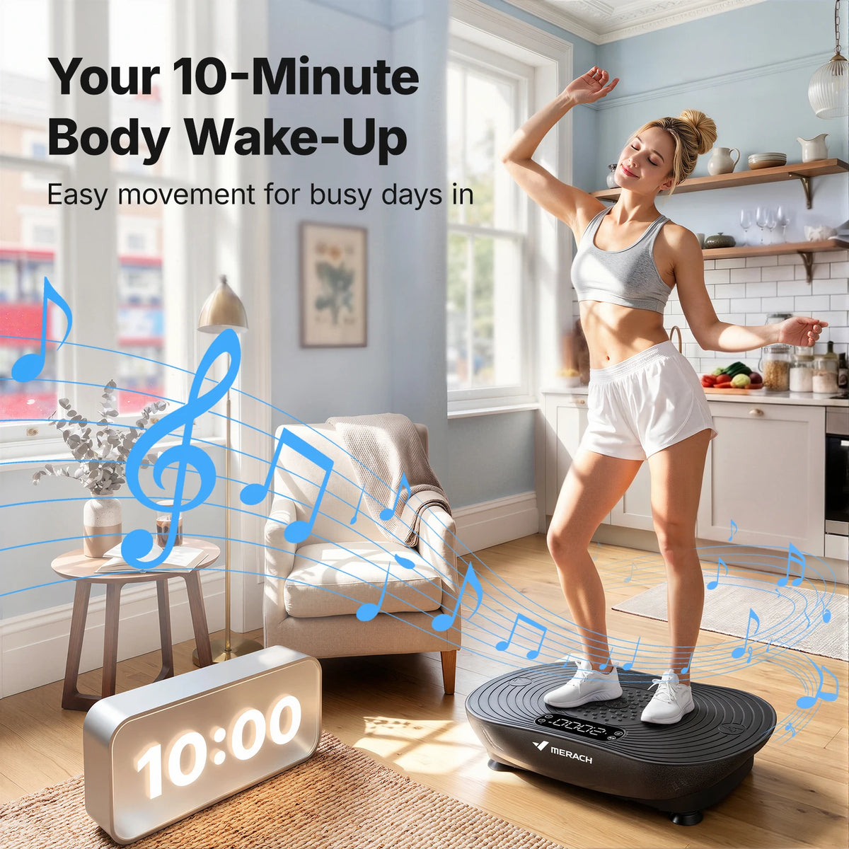 MERACH Vibration Plate Exercise Machine With Digital Display And Speakers