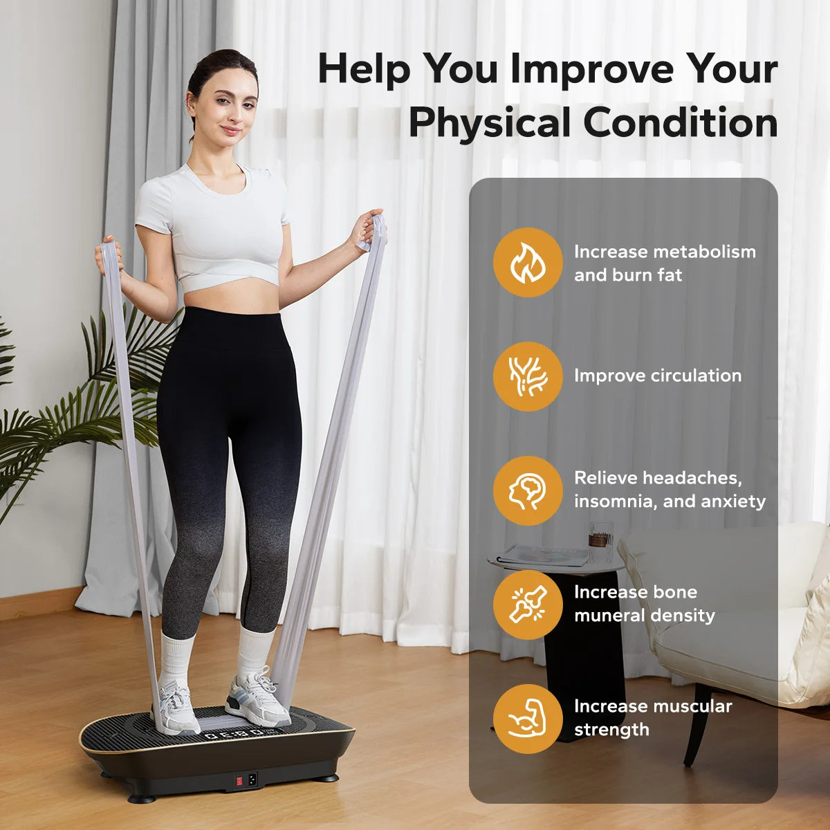 MERACH Vibration Plate Exercise Machine for Whole Body Fitness Workouts