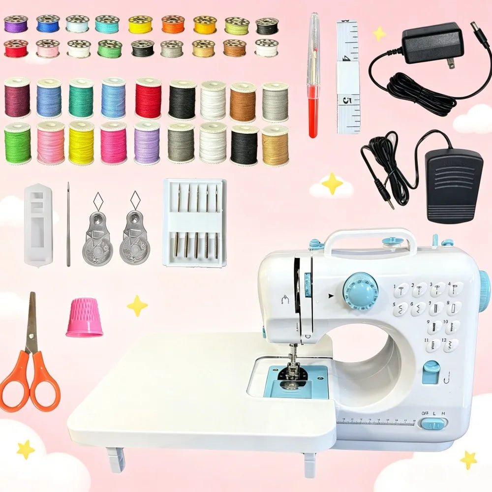 Portable Mini Electric Sewing Machine With Complete Sewing Kit