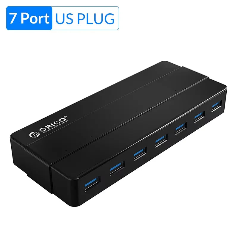 ORICO 7 Port USB SuperSpeed Hub 12V Power Adapter Included