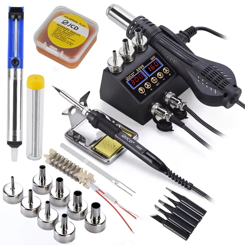 JCD 8586D Soldering Station Hot Air Gun and Soldering Iron