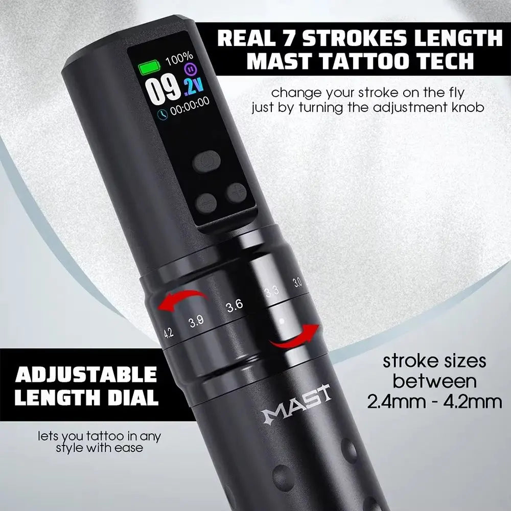 Mast Fold2 Pro Wireless Tattoo Pen Machine Kit Digital Display