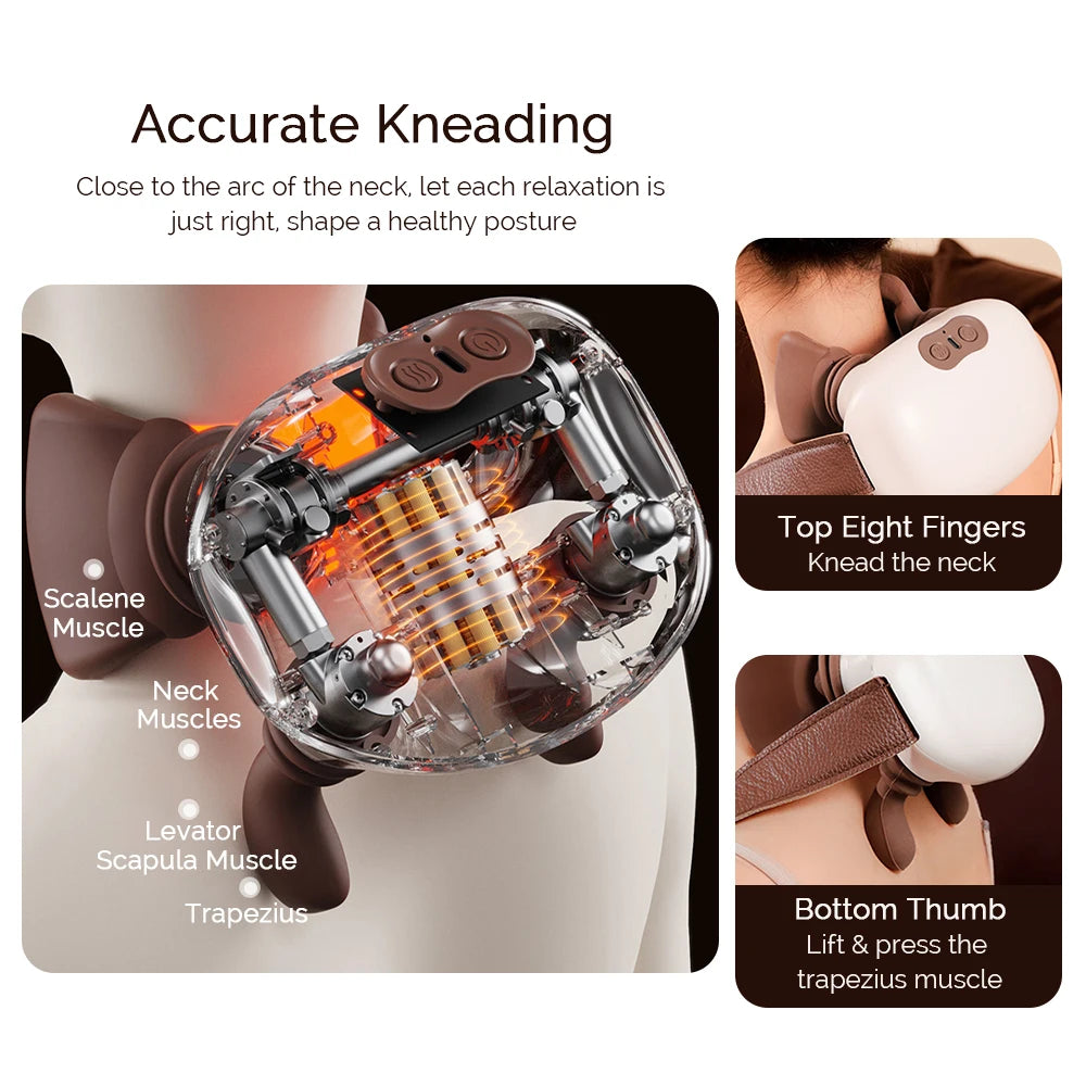 Foreverlily Wireless Shiatsu Neck And Back Massager With Heat