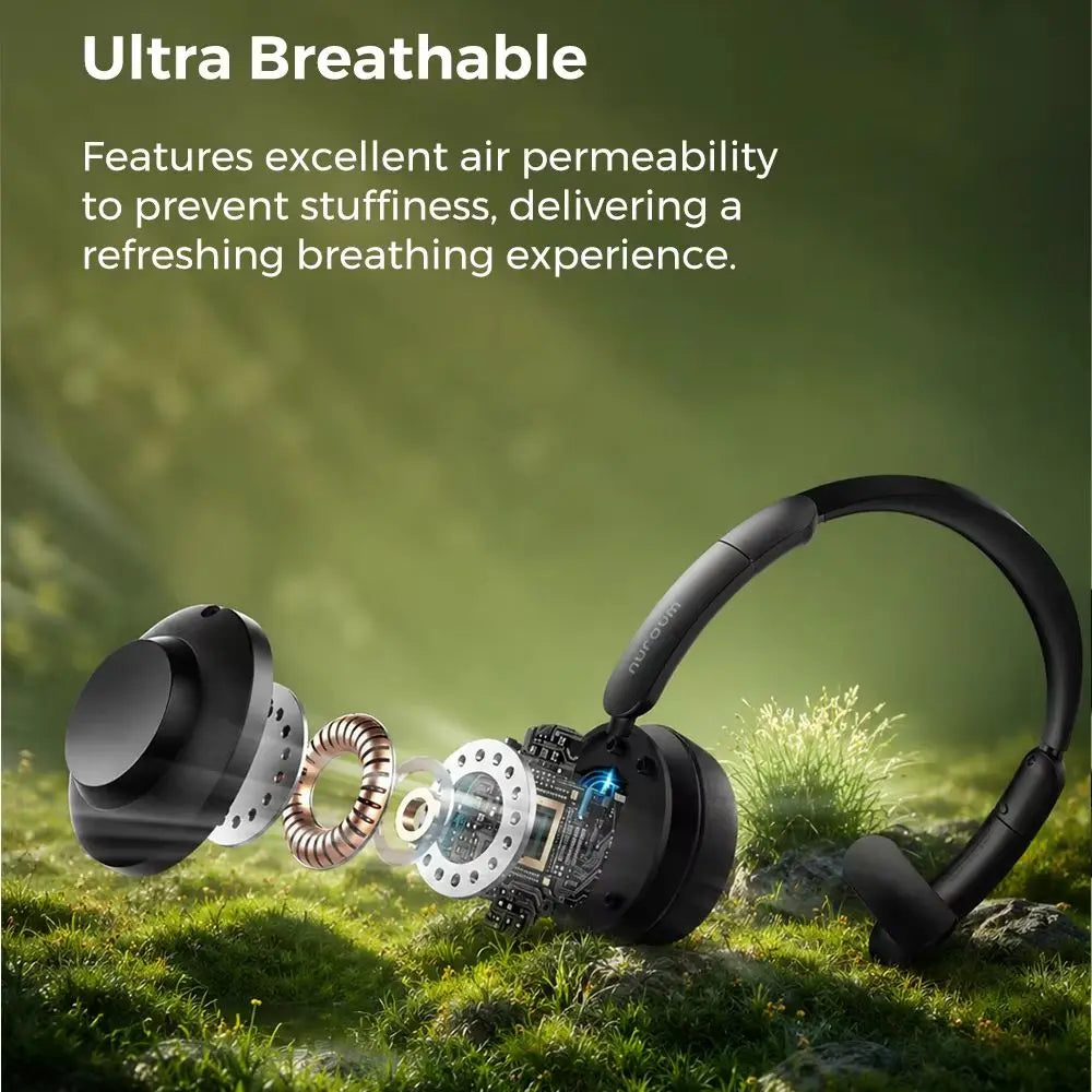 Nuroum Bluetooth Over Ear Headset With ENC Noise Cancelling Microphone