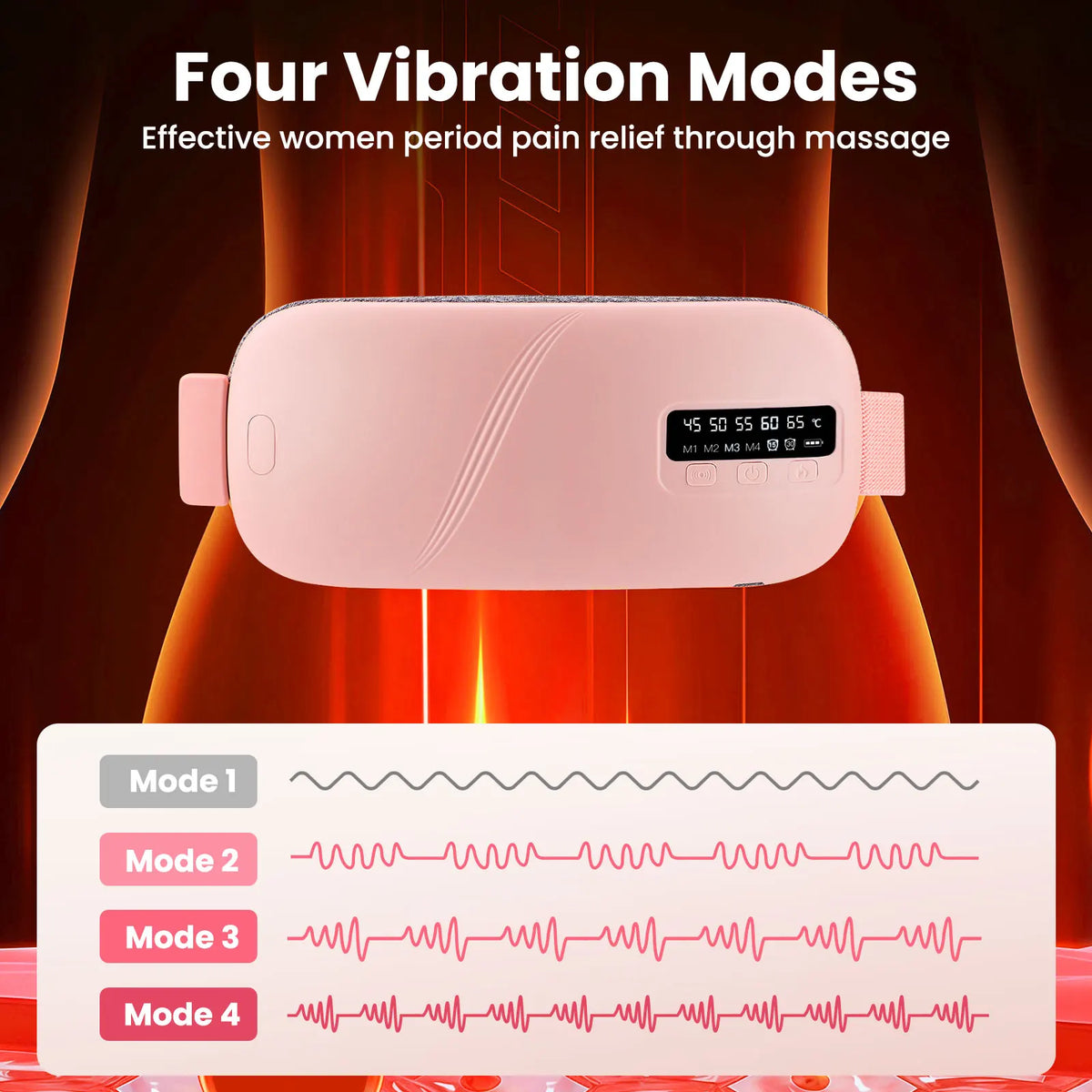 Afdeal Electric Heating Period Cramp Massager Belt Vibration Abdominal Warmer