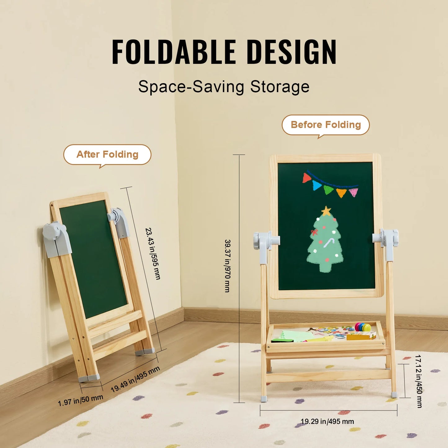 SucceBuy Standing Magnetic Drawing Board Easel With Paints