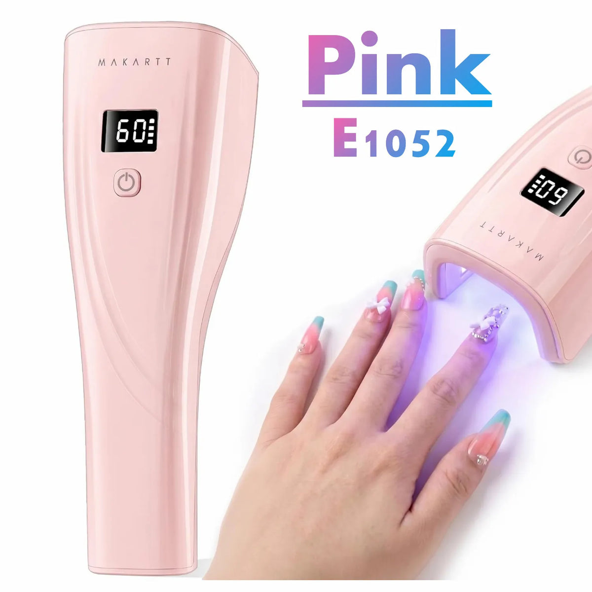 Makartt Portable Cordless 222mWcm2 Flash Cure UV LED Nail Lamp