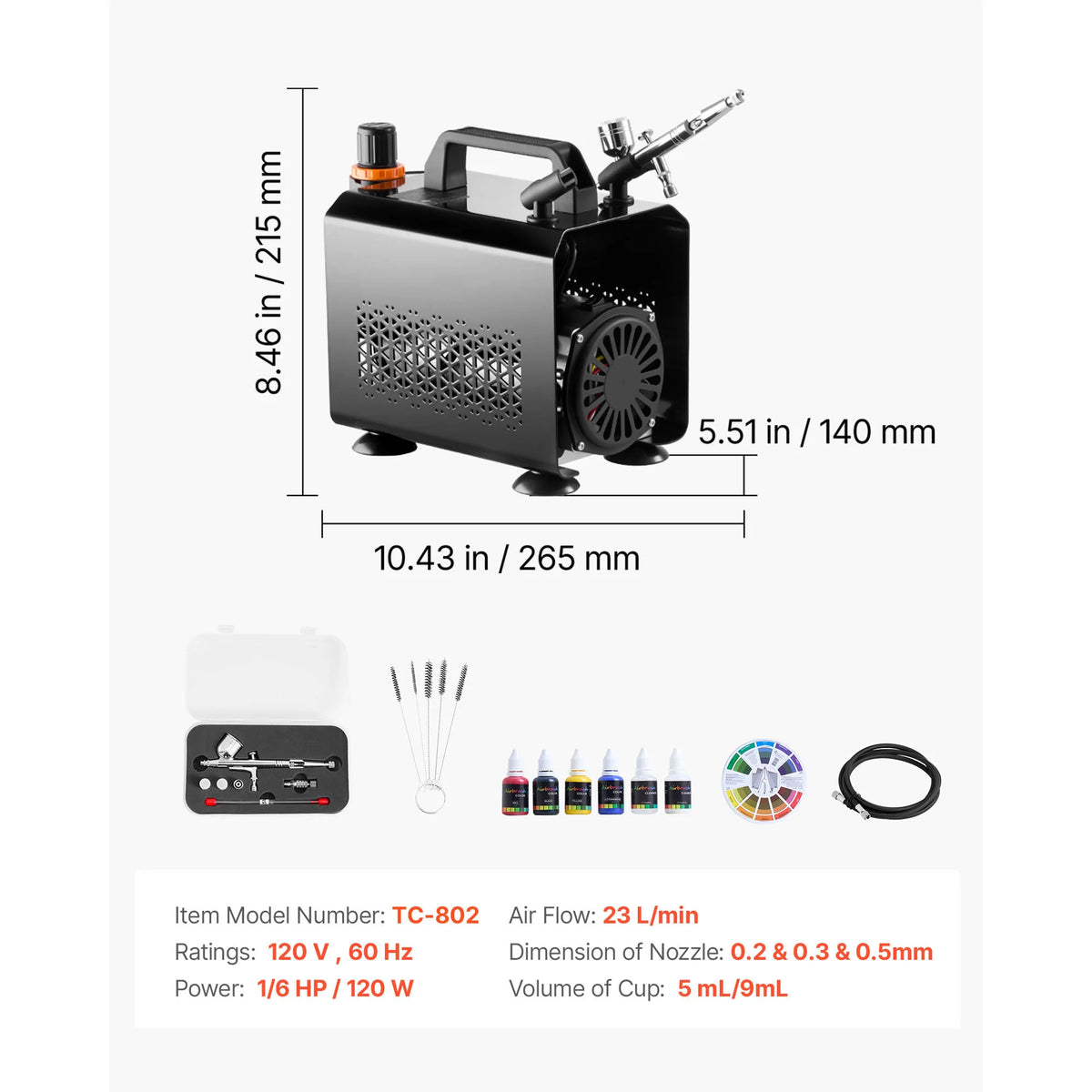 SucceBuy Airbrush Kit With Dual Action Compressor And Tank