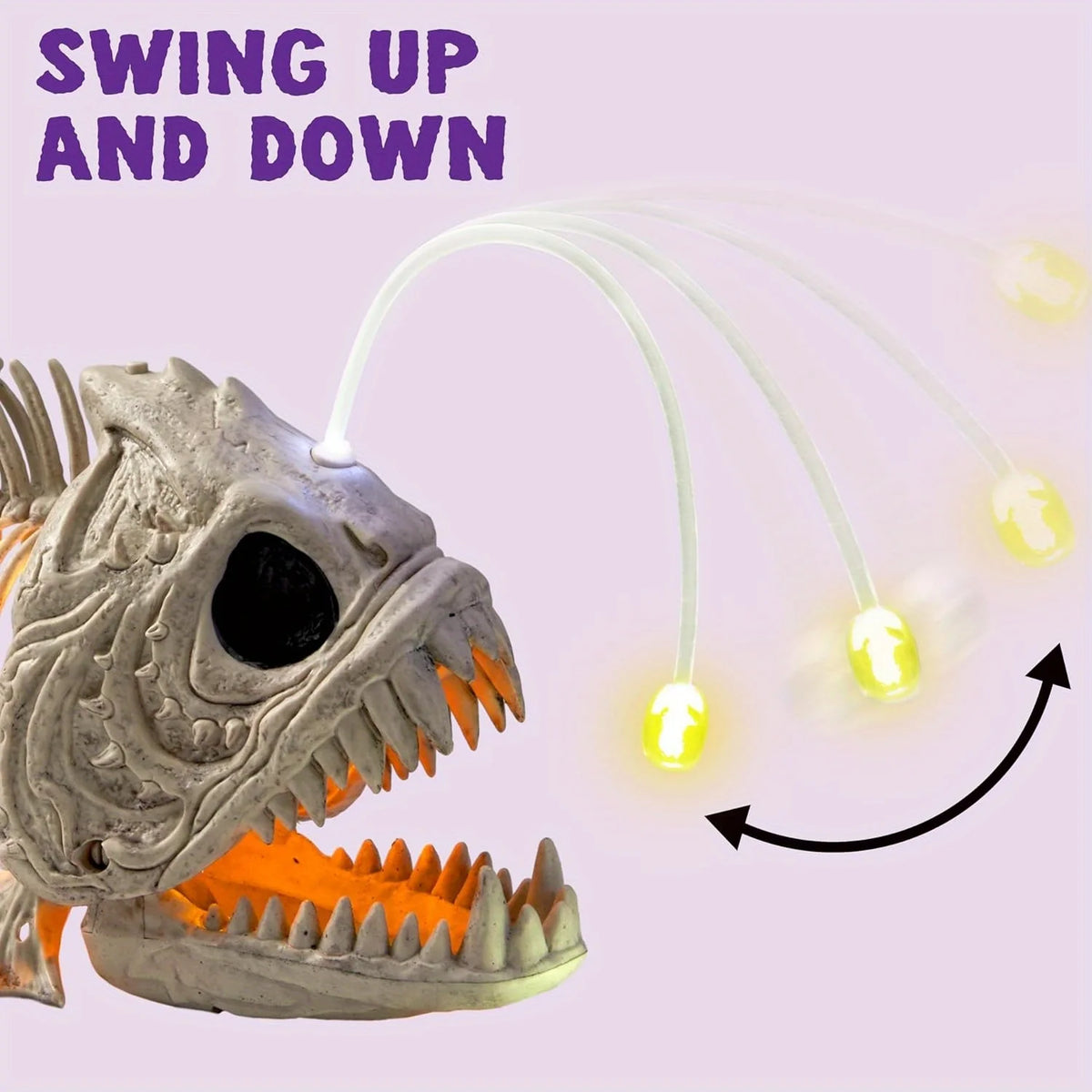 Halloween Skeleton Lantern Fish With LED Eyes Spooky Party Decoration