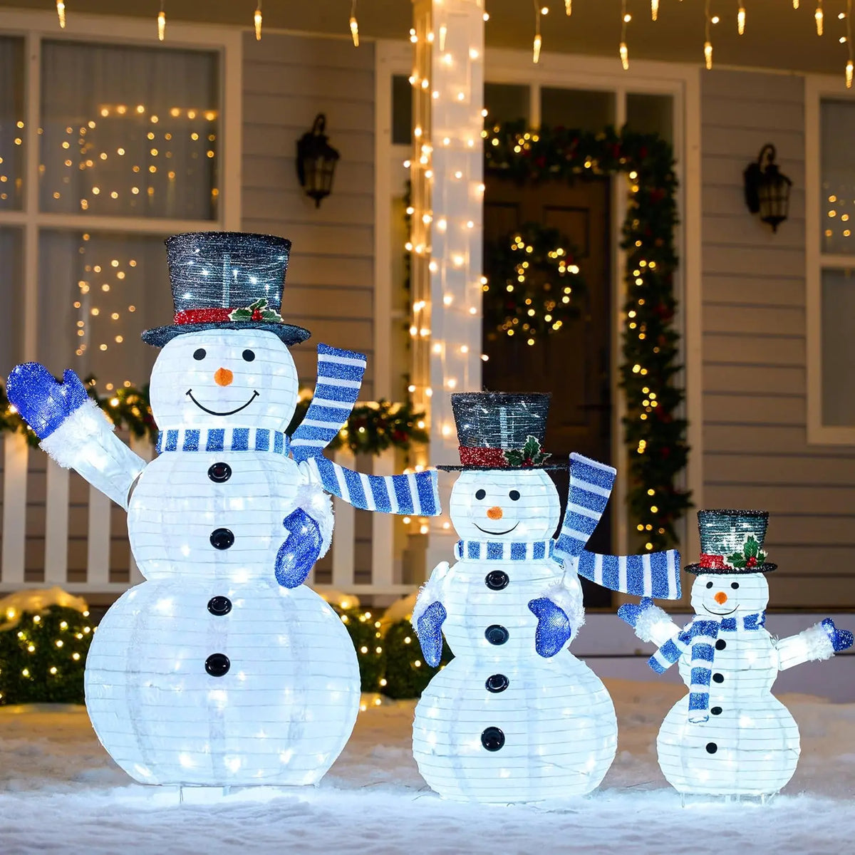 Joyfy 3D Collapsible Snowman LED Christmas Yard Lights