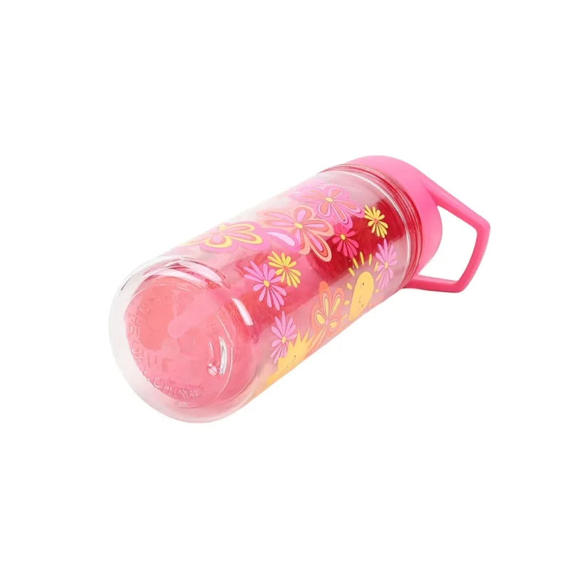 Flower Double Wall Insulated Water Bottle With Lid And Straw