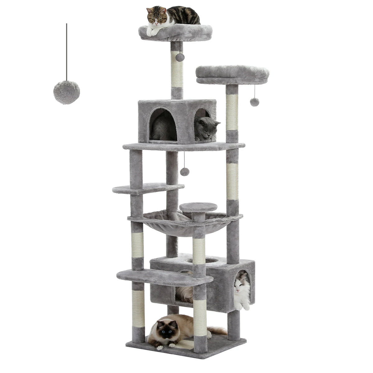 PAWZ Road Cat Tree With Sisal Posts, Hammock And Condos