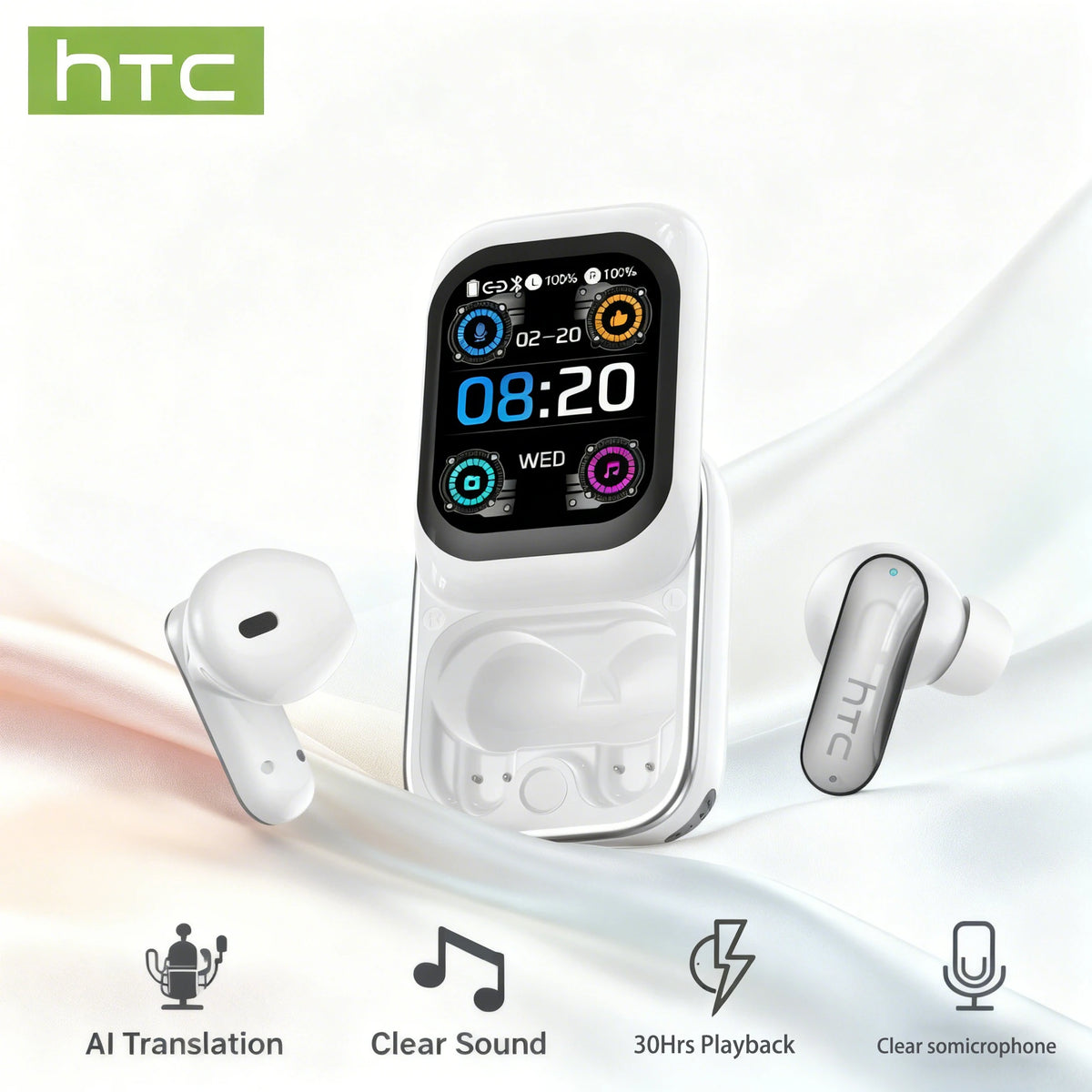 Wireless Bluetooth Earbuds With Noise Cancelling And AI Translation