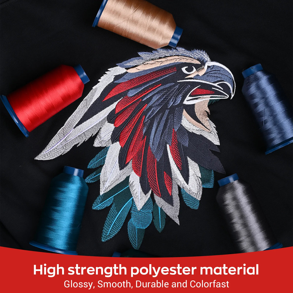 100 Colors 40WT Polyester Embroidery Thread Kit For Machines
