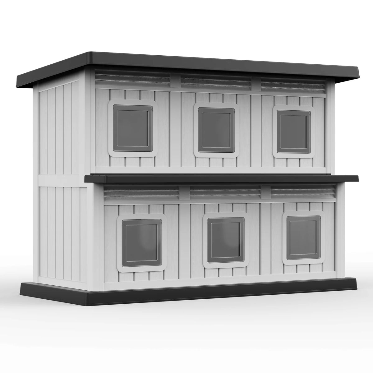 Weatherproof Resin Cat House With Multiple Access Doors
