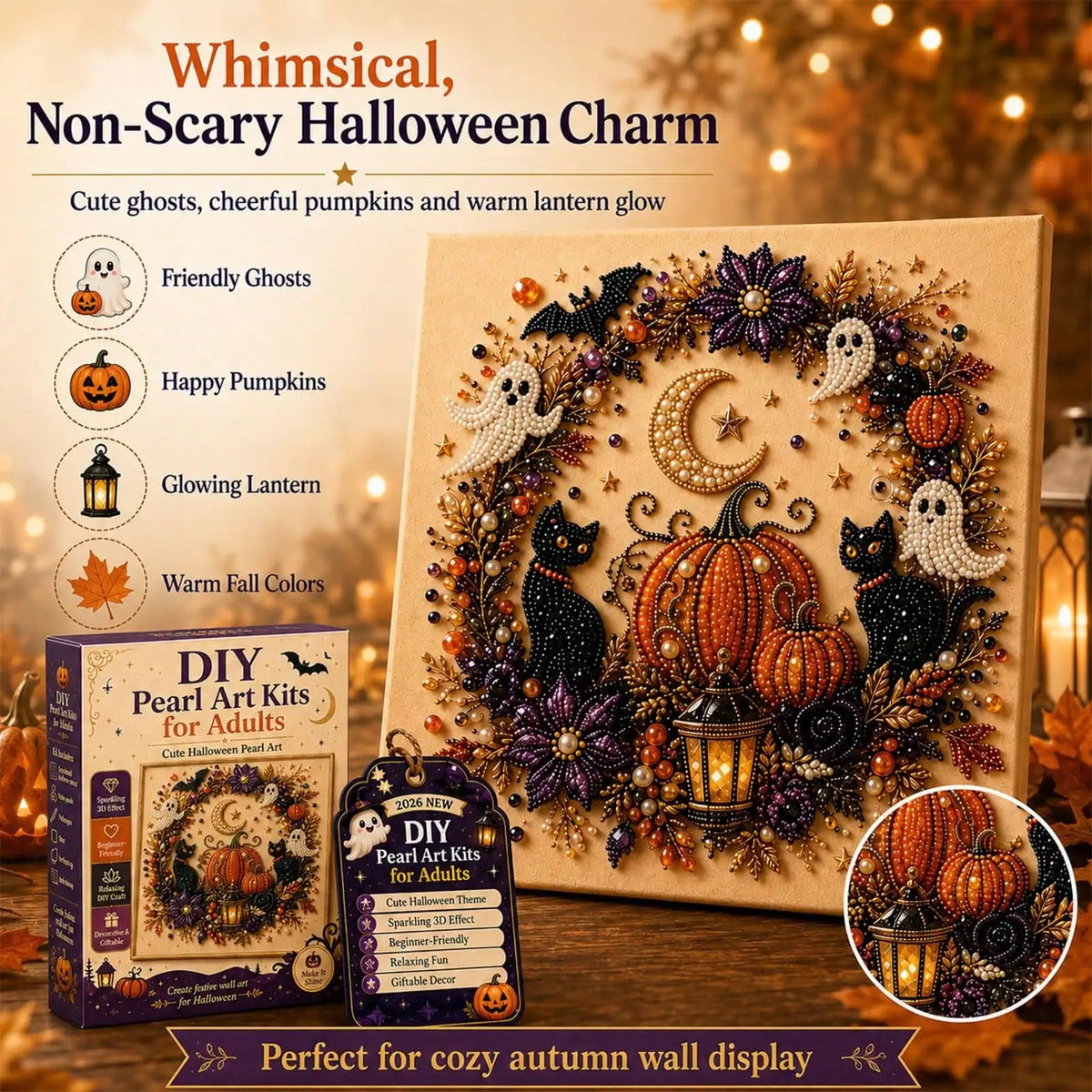 Halloween Ghost Pearl 3D Diamond Painting DIY Craft Kit Decor