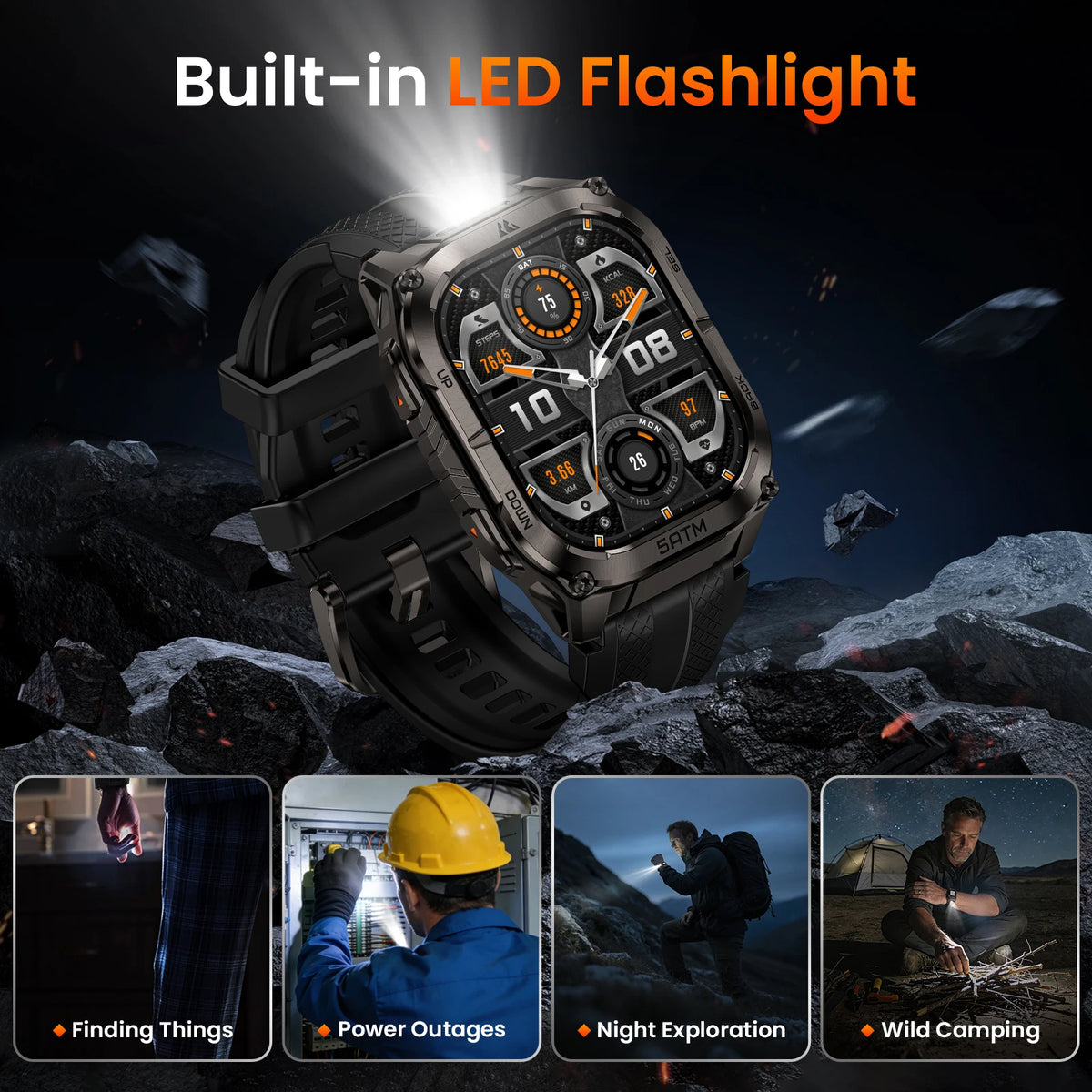 Kospet Tank M4C GPS Smartwatch For Men Waterproof Health Tracker