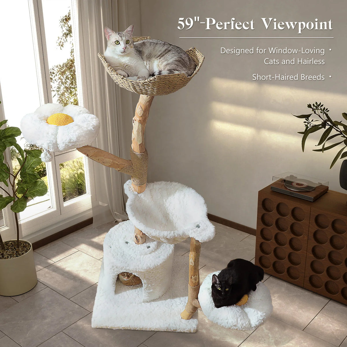 PAWZ Road Cat Tree Sisal Scratching Post Wicker Basket Bed