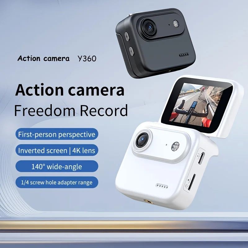 4K Flip Screen Action Camera With Anti Shake Vlogging Recording