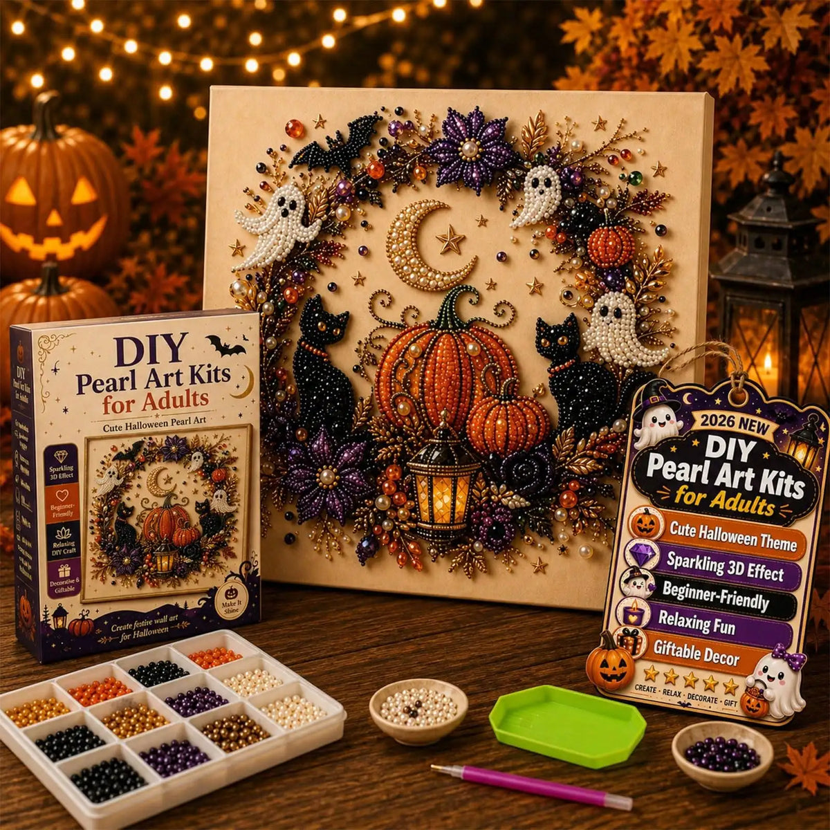 Halloween Ghost Pearl 3D Diamond Painting DIY Craft Kit Decor