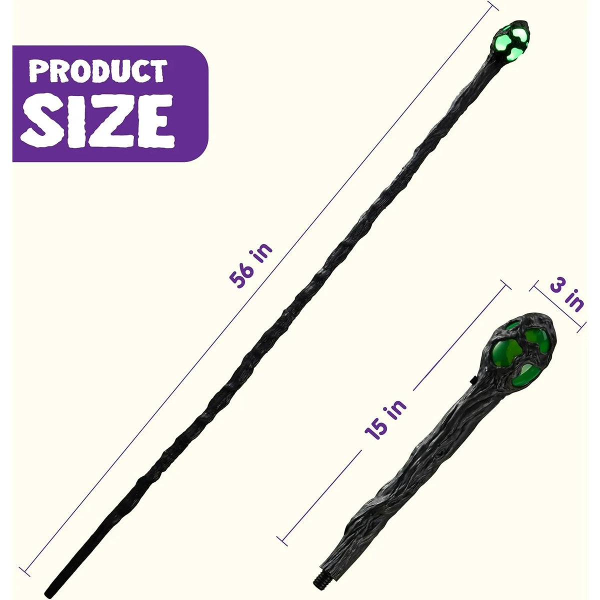 Halloween LED Witch Staff Light Up Magic Walking Cane Prop
