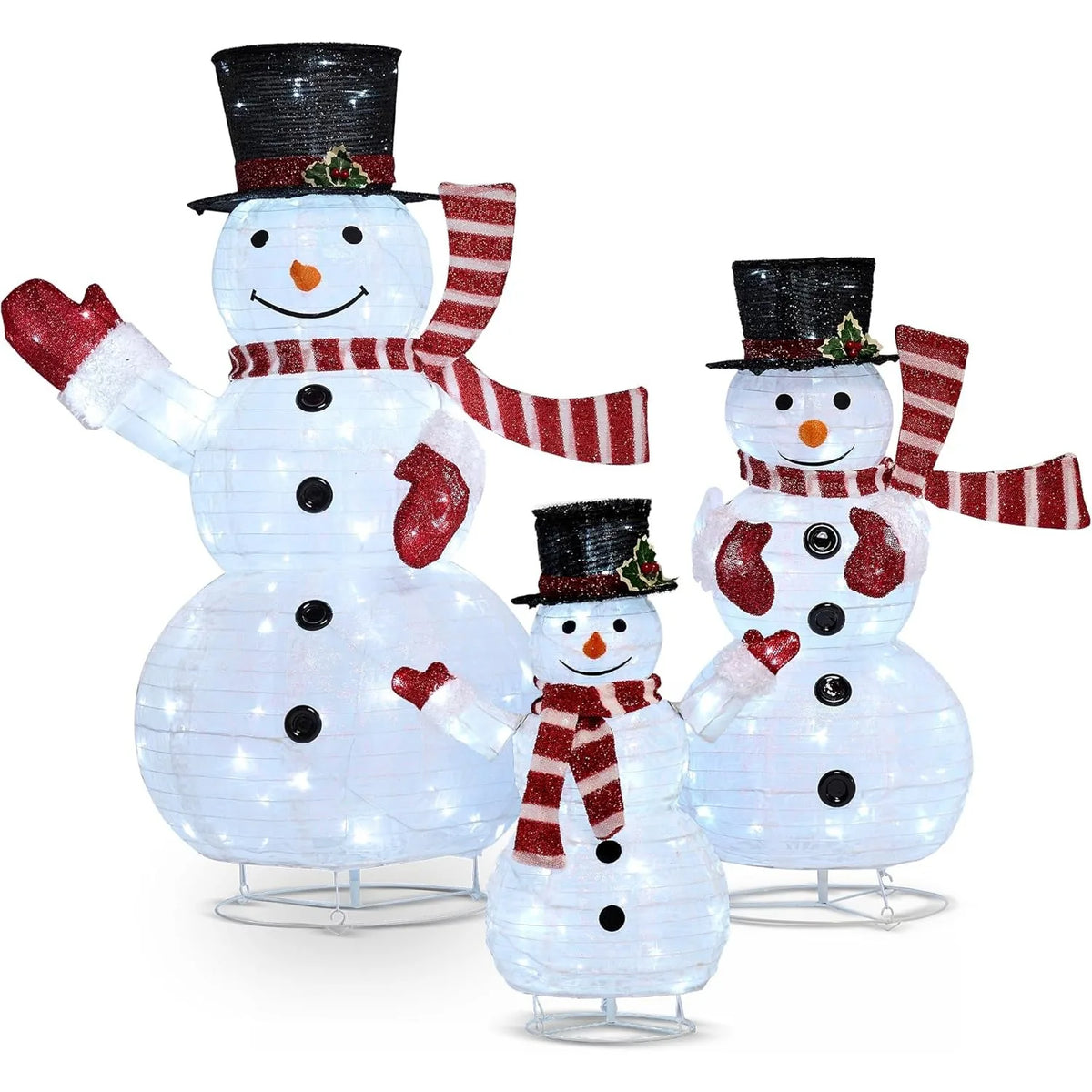 Joyfy 3D Collapsible Snowman LED Christmas Yard Lights