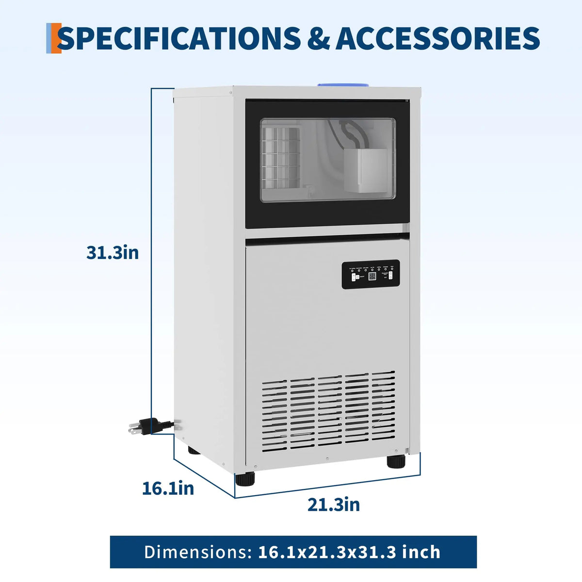 Commercial Under Counter Ice Maker With Self Cleaning Unit