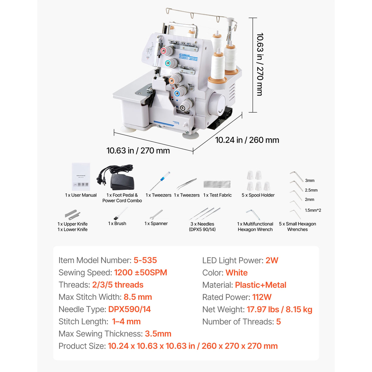 SucceBuy Serger Overlock Machine With 2 To 4 Thread Capability