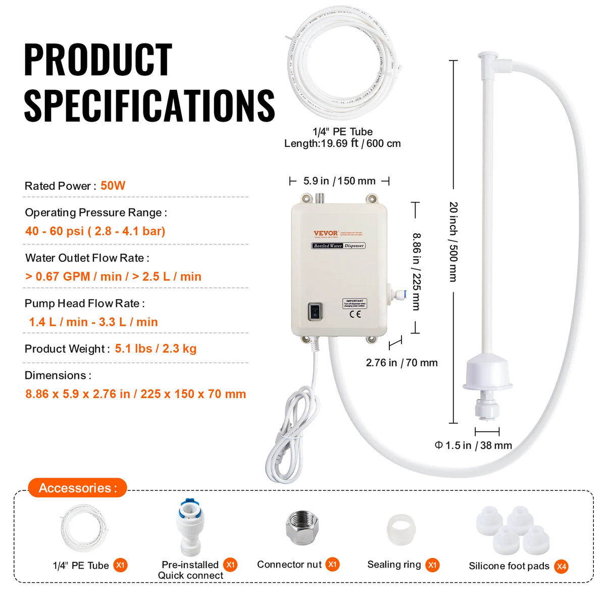 SucceBuy Water Dispenser Pump For Reverse Osmosis Systems