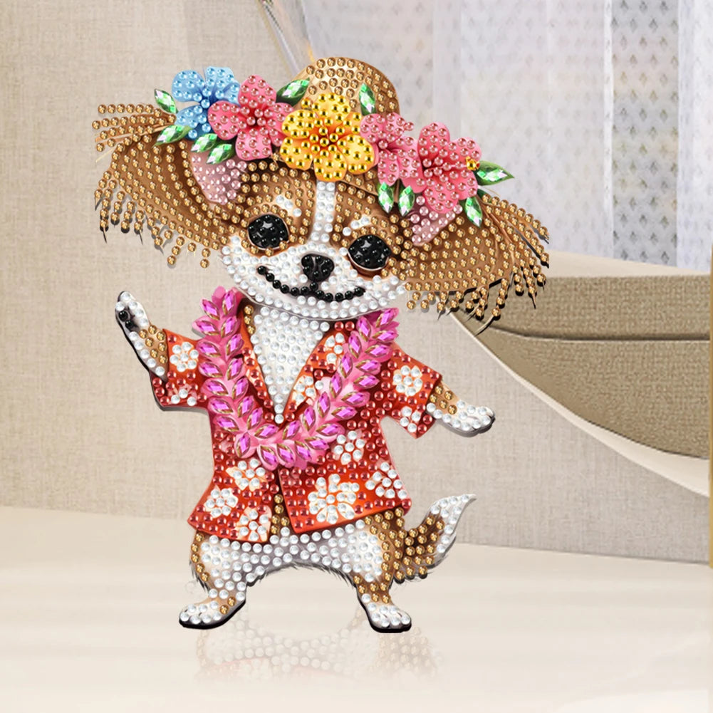 Cute Animal Shaking Head 5D Diamond Painting Acrylic Tabletop Ornaments