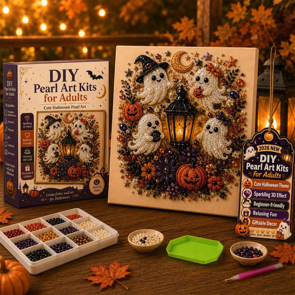 Halloween Ghost Pearl 3D Diamond Painting DIY Craft Kit Decor