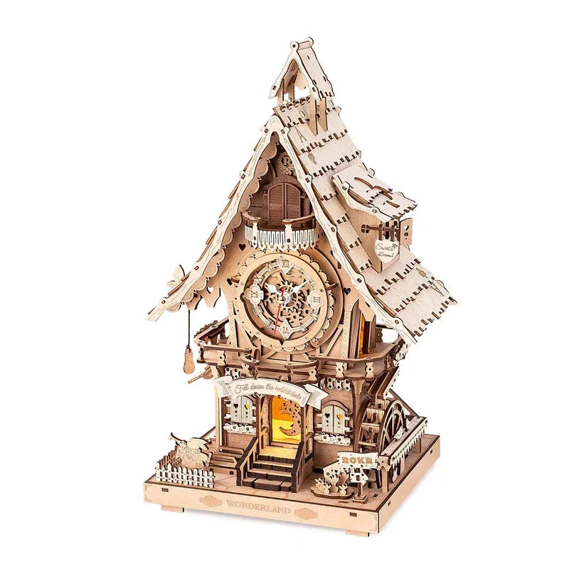 Robotime Rokr 3D Wooden Puzzle Cuckoo Clock Model Kit