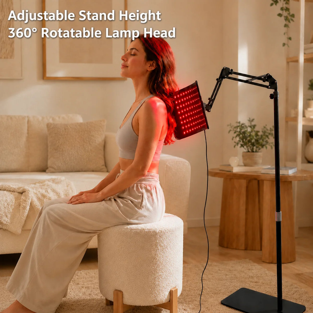 Red Light Therapy Panel For Face And Body Adjustable Stand