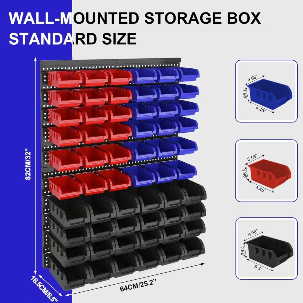 Wall Mount Plastic Parts Storage Rack For Garage Tool Organizer