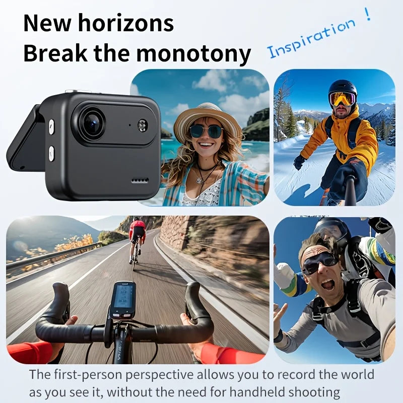4K Flip Screen Action Camera With Anti Shake Vlogging Recording