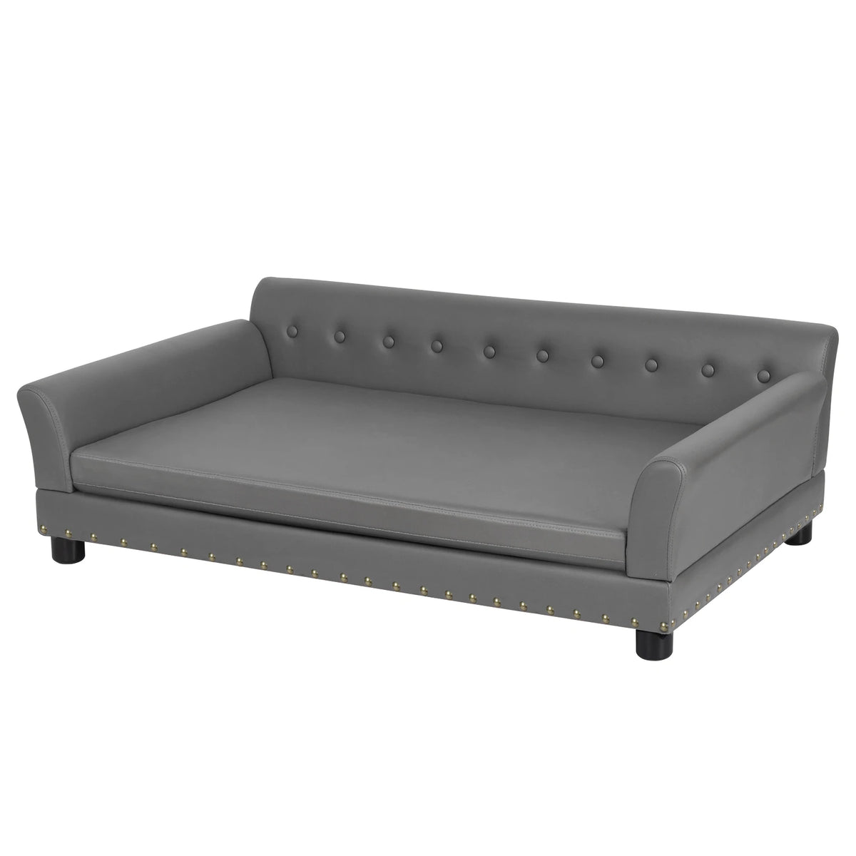 BINGOPAW Elevated Leather Rectangle Dog Bed Durable Sofa For Dogs