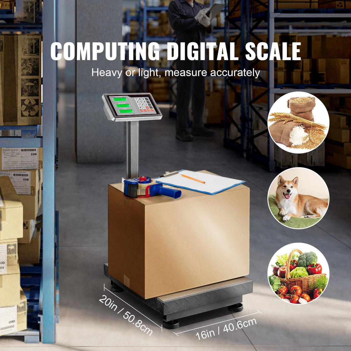 Digital Platform Scale 660 Lb With Tare Calculator Stainless Steel