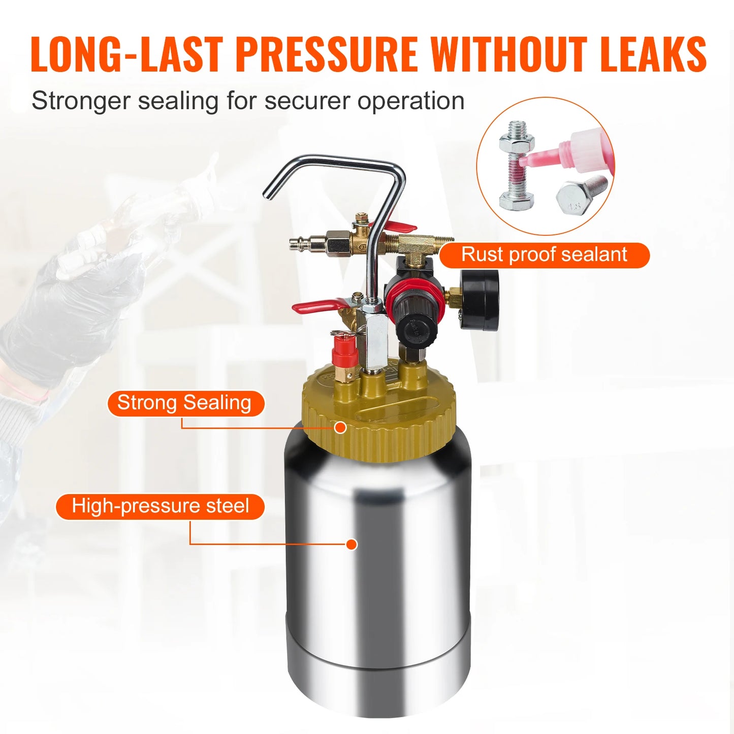 SucceBuy Spray Paint Pressure Pot With Hose And Gun