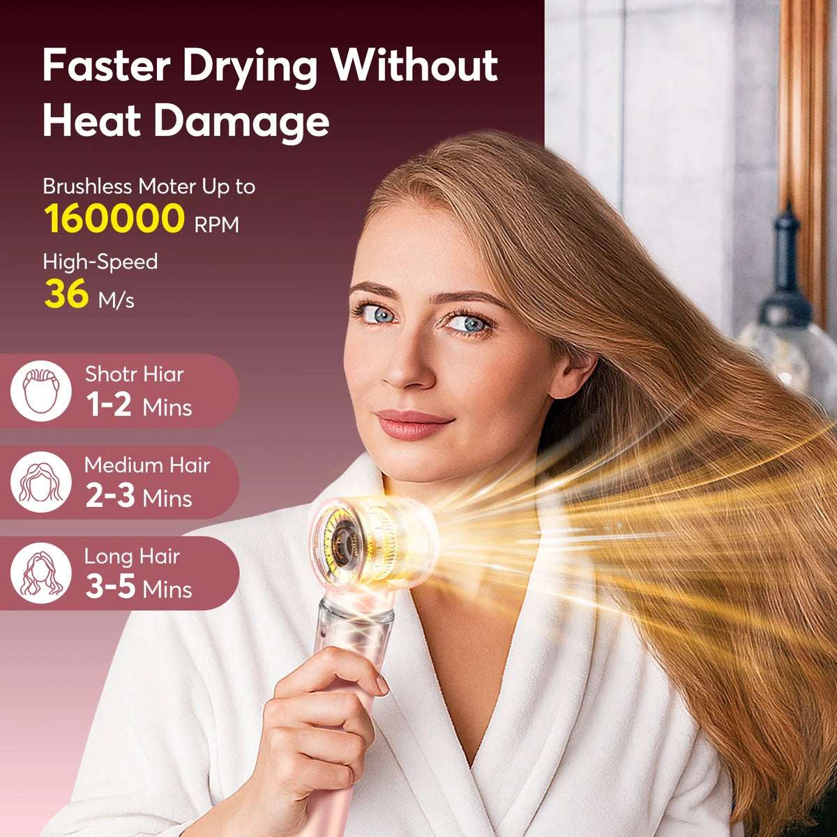 BOPCAL 5-in-1 Hot Air Hair Dryer Brush Styling Set