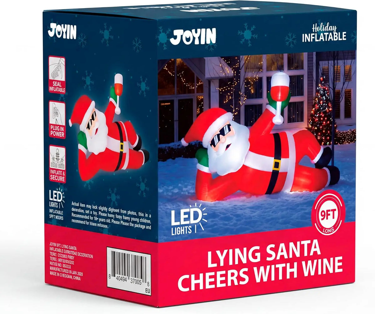 Joyfy Giant Inflatable Santa Claus With LED Lights Outdoor Decoration