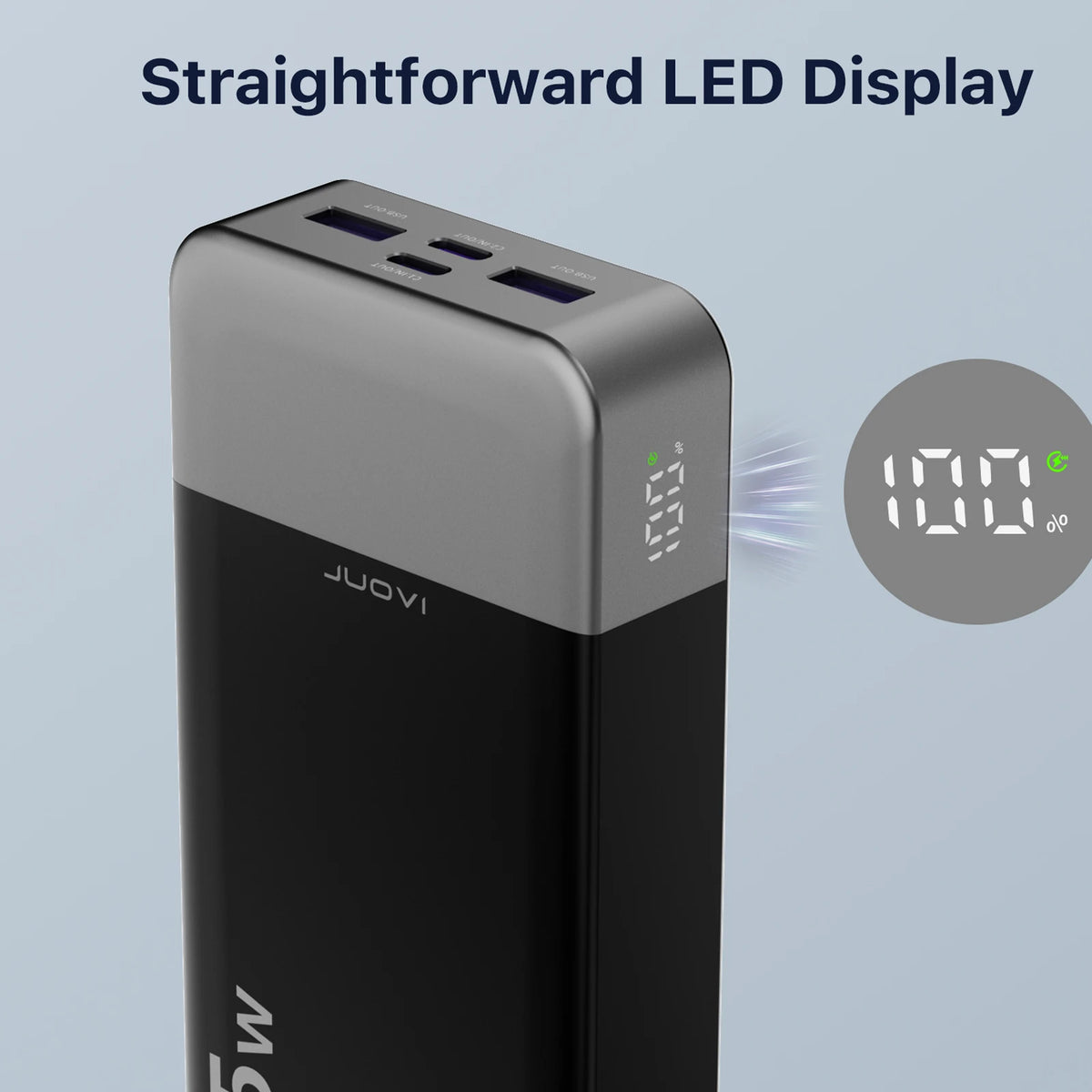 Juovi 20000mAh 35W Portable Charger With Rapid Power Delivery Support