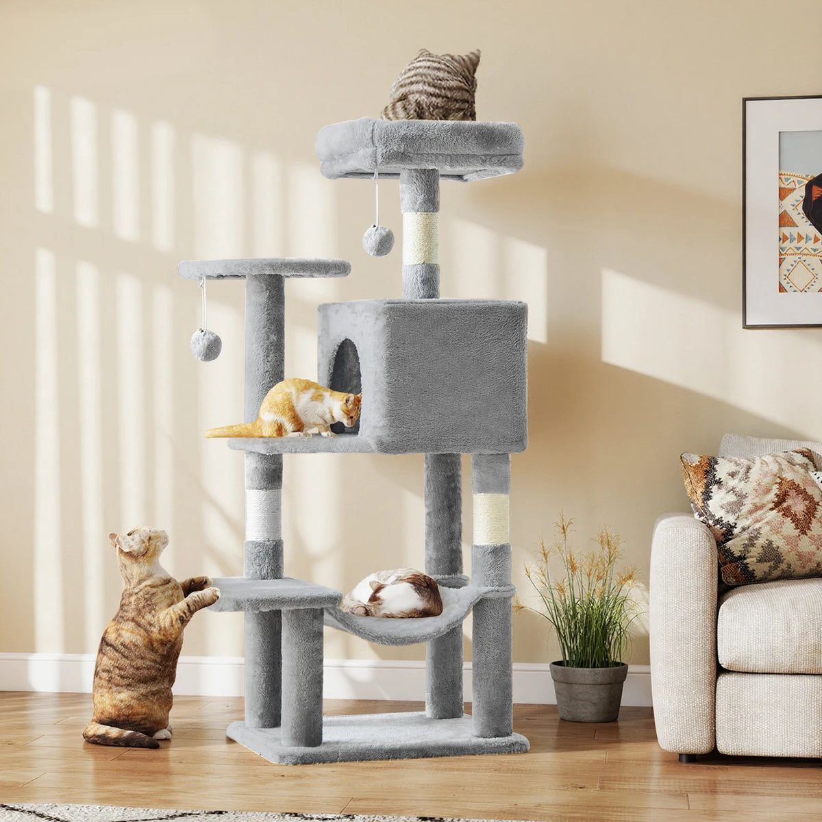 JHK Multi-Level Cat Tree Tower With Sisal Scratching Posts
