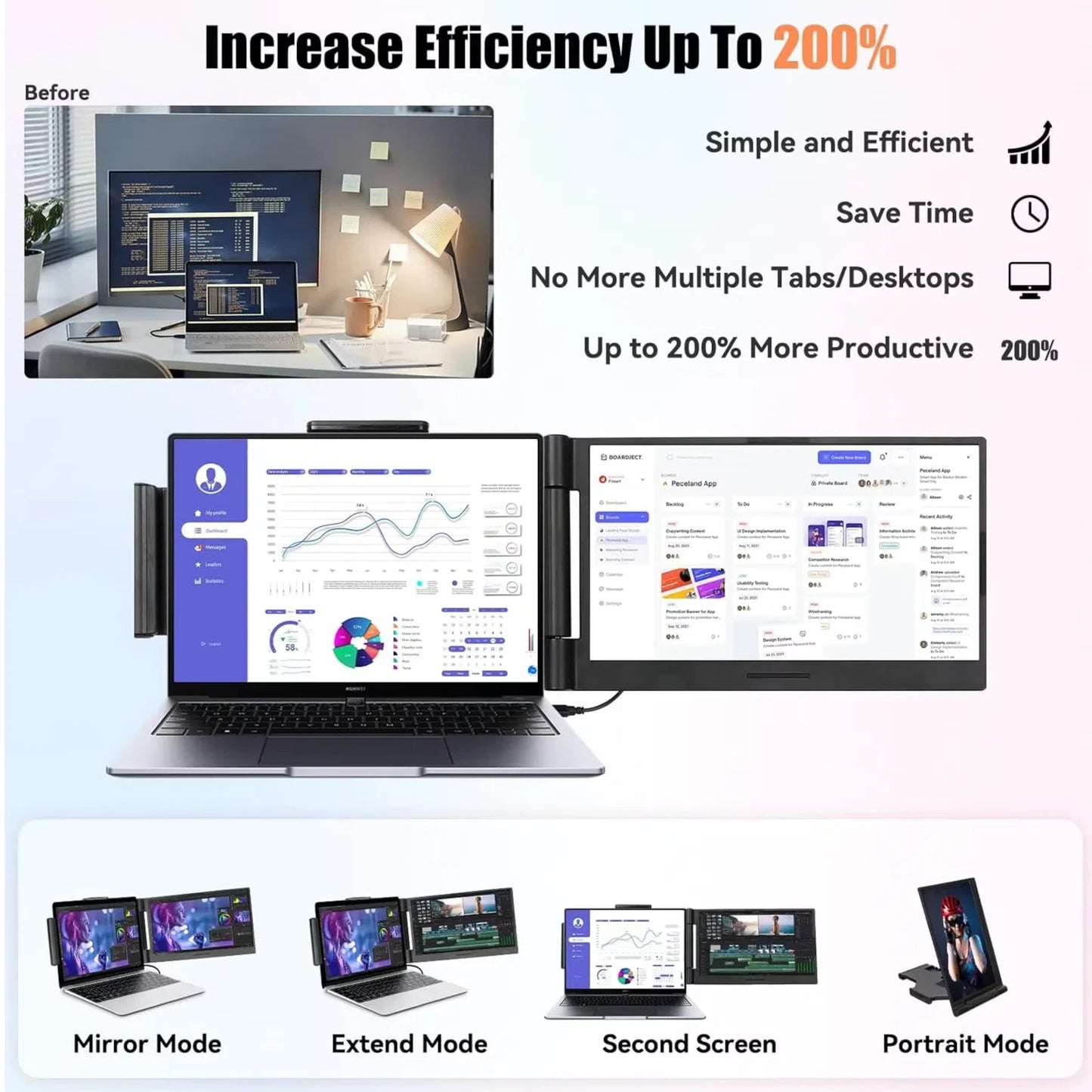 AEEZO-US Laptop Screen Extender 1080P IPS Portable Monitor