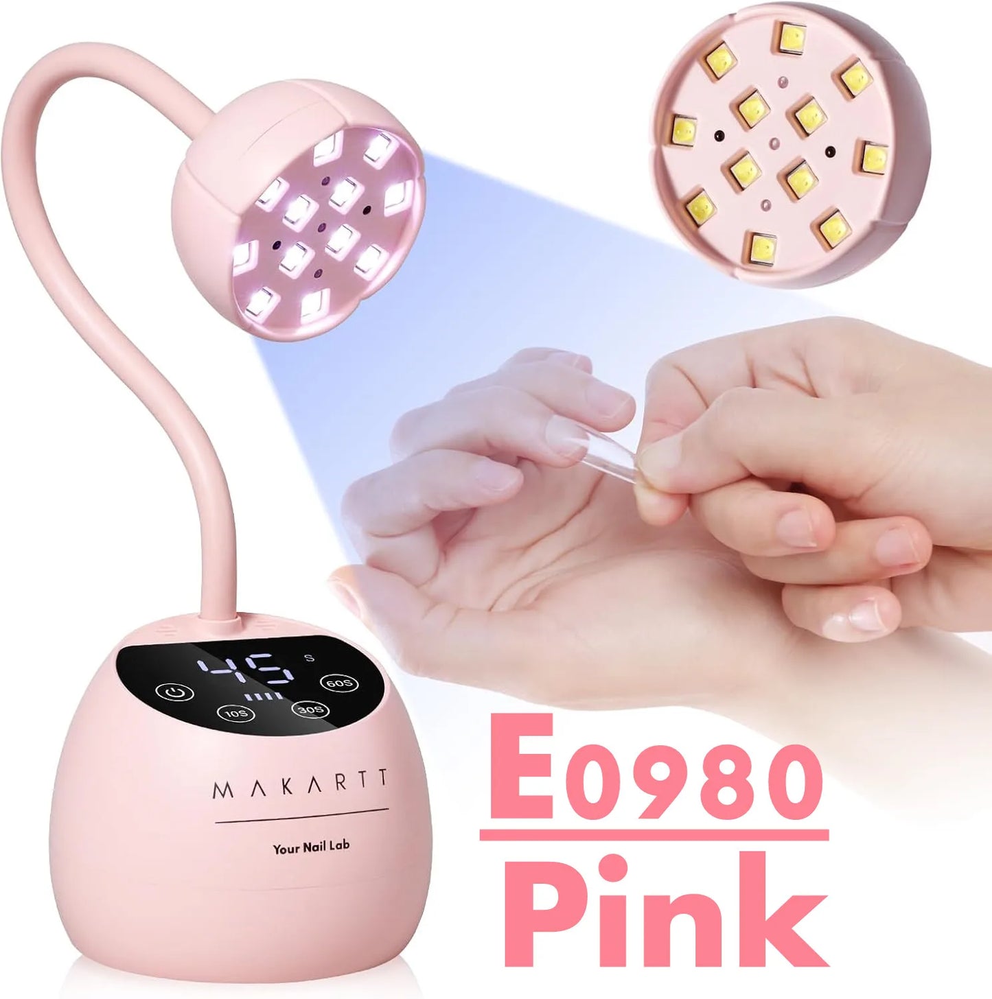 Makartt Cordless USB Gooseneck UV LED Nail Lamp With Timer