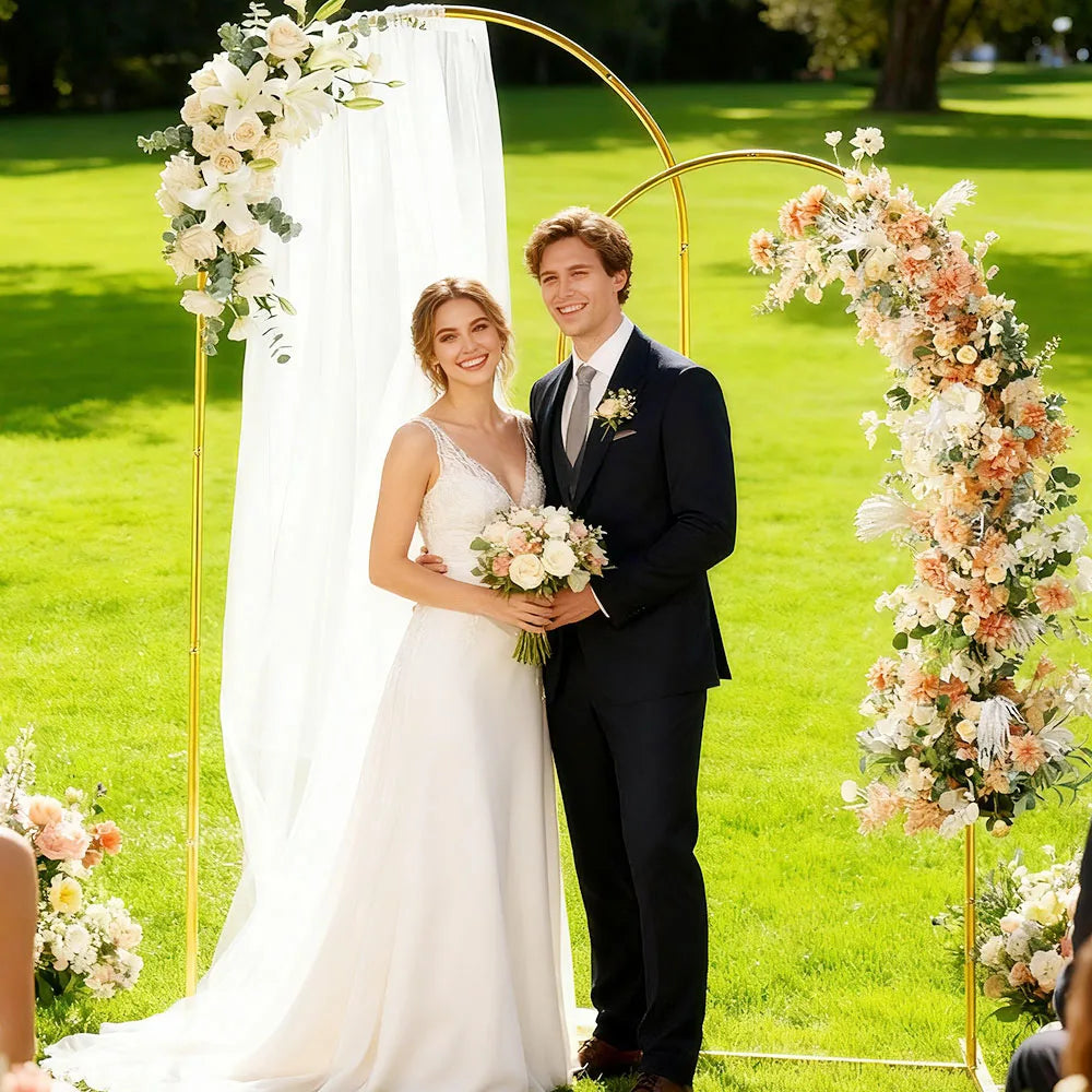 Gold Metal Wedding Arch Backdrop Stand Kit
