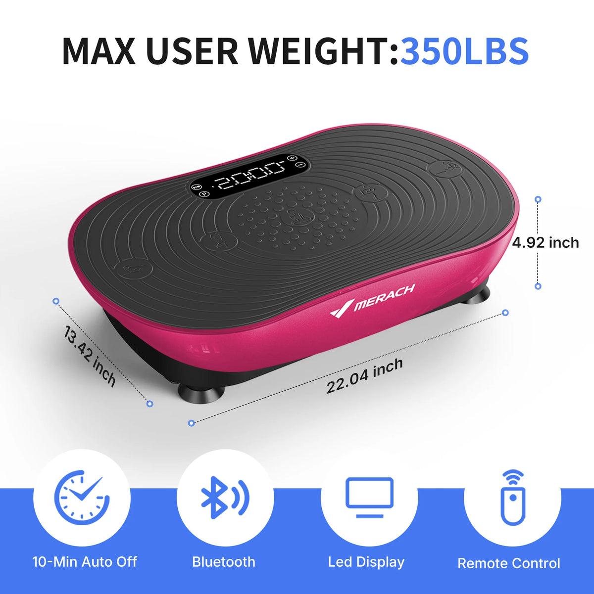 MERACH Vibration Plate Exercise Machine With Digital Display And Speakers