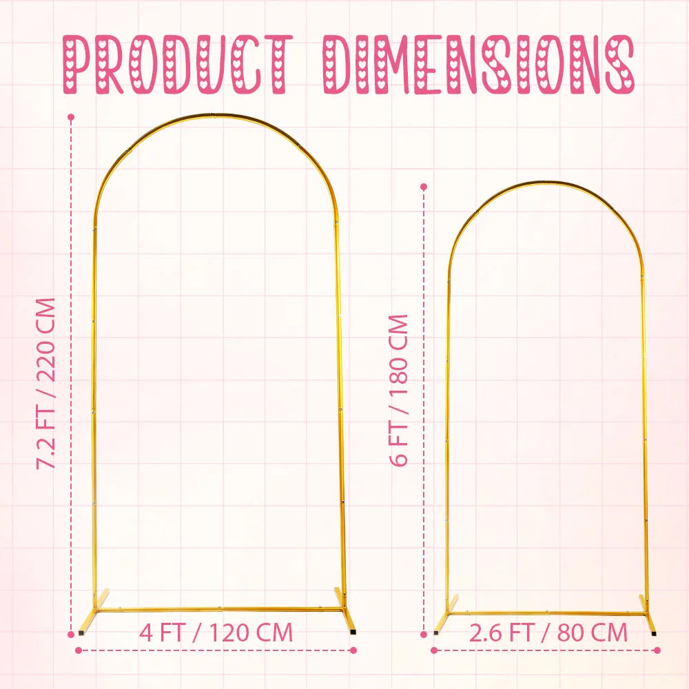 Gold Metal Wedding Arch Backdrop Stand Kit